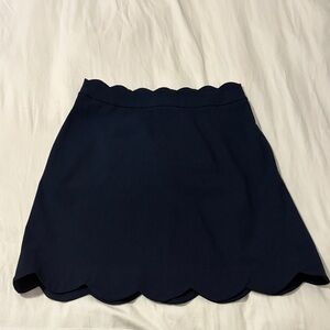 J. McLaughlin Women's Navy Blue Scalloped Skirt